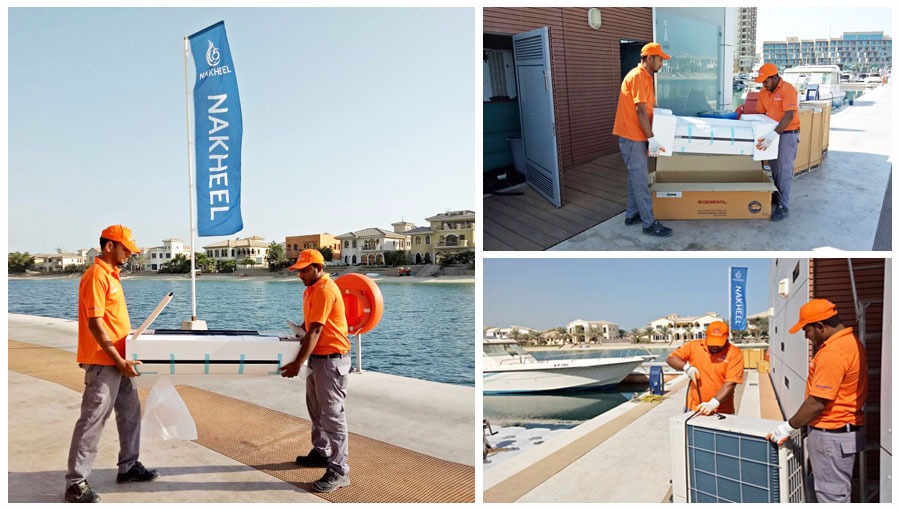 AC Installation Project in Nakheel Palm Jumeirah Marine Department